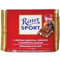 Шоколад Ritter Sport молочный с орехом, изюмом и ямайским ромом